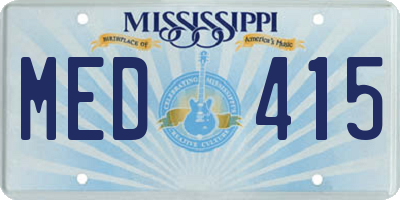 MS license plate MED415
