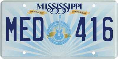 MS license plate MED416