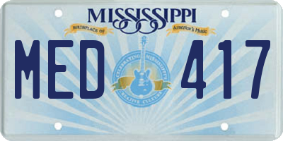 MS license plate MED417