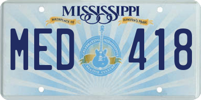 MS license plate MED418