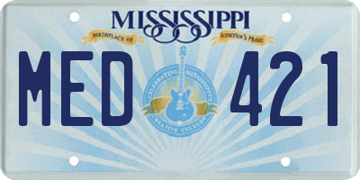 MS license plate MED421