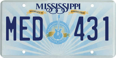 MS license plate MED431
