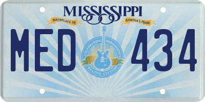 MS license plate MED434
