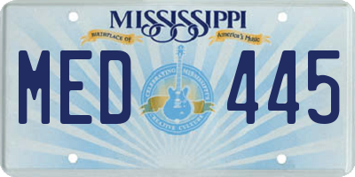 MS license plate MED445