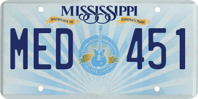 MS license plate MED451