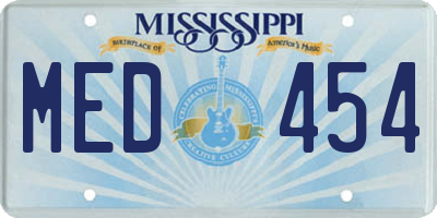 MS license plate MED454