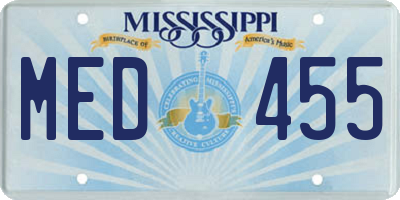 MS license plate MED455
