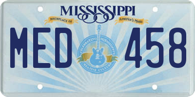 MS license plate MED458