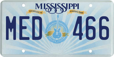 MS license plate MED466