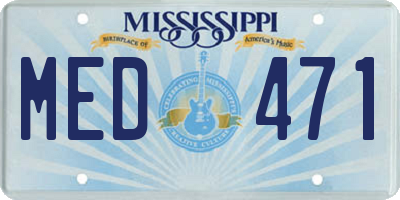 MS license plate MED471