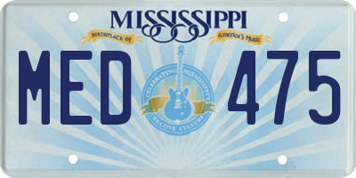 MS license plate MED475