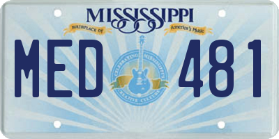 MS license plate MED481
