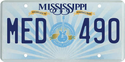 MS license plate MED490