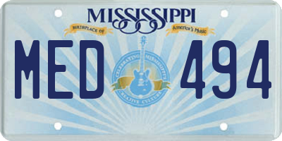 MS license plate MED494