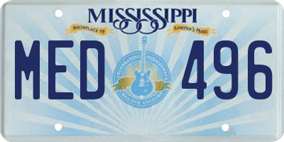 MS license plate MED496