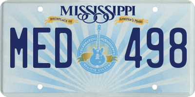 MS license plate MED498