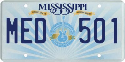MS license plate MED501