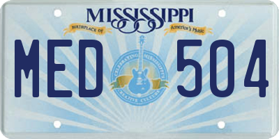 MS license plate MED504