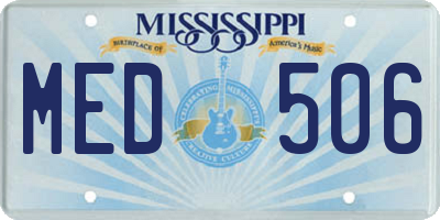MS license plate MED506