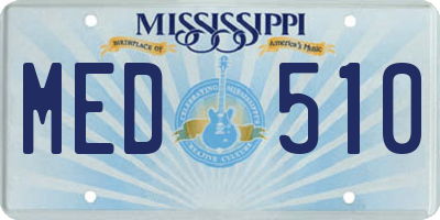 MS license plate MED510