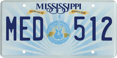 MS license plate MED512
