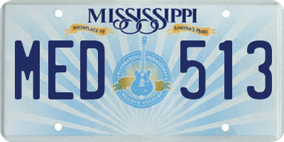 MS license plate MED513