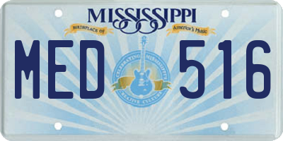 MS license plate MED516