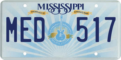 MS license plate MED517