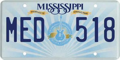MS license plate MED518