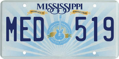 MS license plate MED519