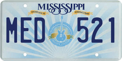 MS license plate MED521
