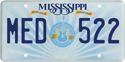 MS license plate MED522