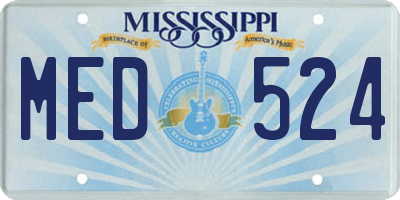 MS license plate MED524