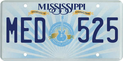 MS license plate MED525