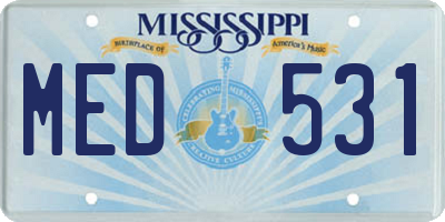 MS license plate MED531
