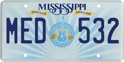 MS license plate MED532