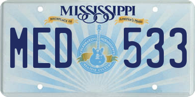 MS license plate MED533