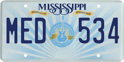 MS license plate MED534