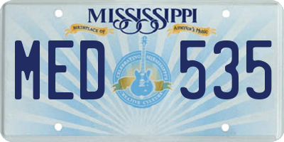MS license plate MED535