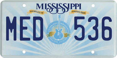MS license plate MED536