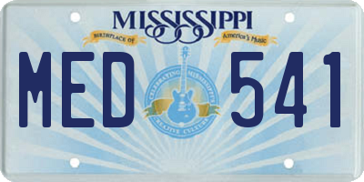 MS license plate MED541