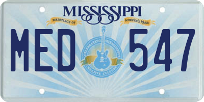 MS license plate MED547