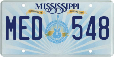 MS license plate MED548