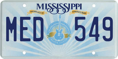 MS license plate MED549