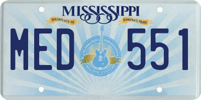 MS license plate MED551