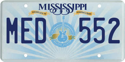 MS license plate MED552