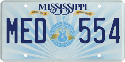 MS license plate MED554