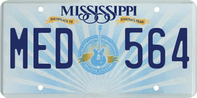 MS license plate MED564