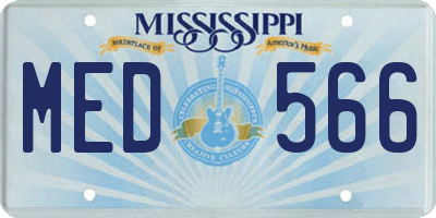 MS license plate MED566