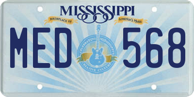 MS license plate MED568